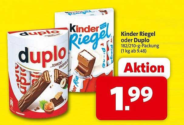 Kinder Riegel oder Duplo - 182/210-g-Packung