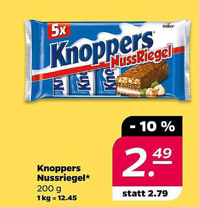 Knoppers Nussriegel - 10% Rabatt auf leckere Snacks