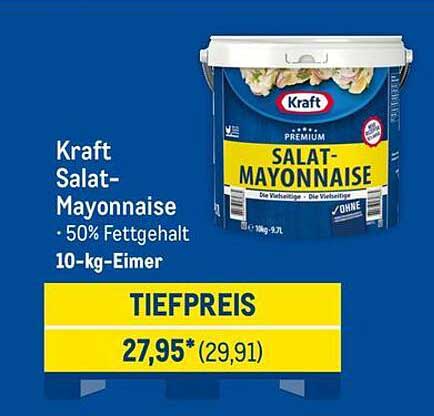 Kraft Salat-Mayonnaise - 50% Fettgehalt - 10-kg-Eimer