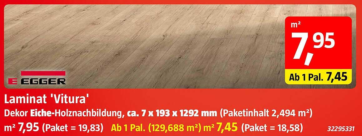 Laminat 'Vitura' - Dekor Eiche-Holznachbildung