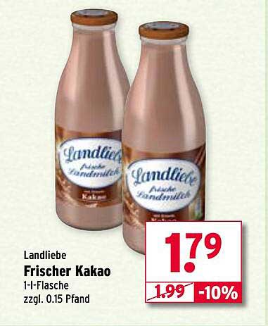 Landliebe Frischer Kakao 1-l-Flasche