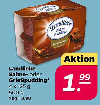 Landliebe Sahne- oder Grießpudding 4 x 125 g