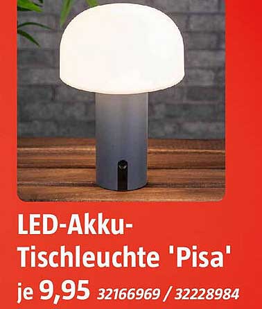 LED-Akku-Tischleuchte 'Pisa'
