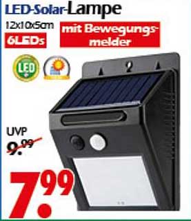 LED-Solar-Lampe mit Bewegungsmelder