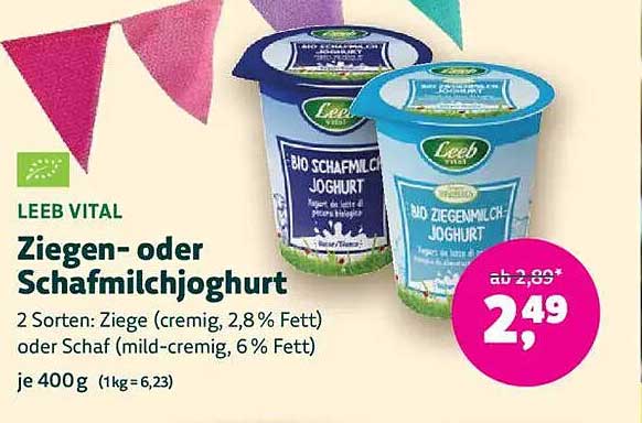 LEEB VITAL Ziegen- oder Schafmilchjoghurt