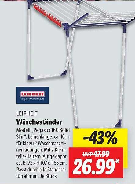 LEIFHEIT Wäschetrockner Pegasus 160 Solid Slim