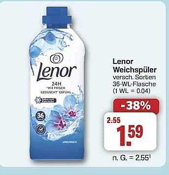 Lenor Weichspüler verschiedene Sorten 36-WL-Flasche