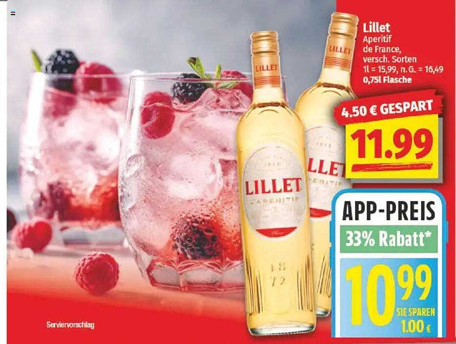 Lillet Aperitif de France, verschiedene Sorten - 0,75l Flasche