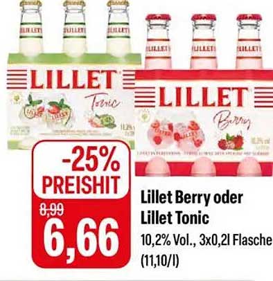 Lillet Berry oder Lillet Tonic 3x0,2l Flasche