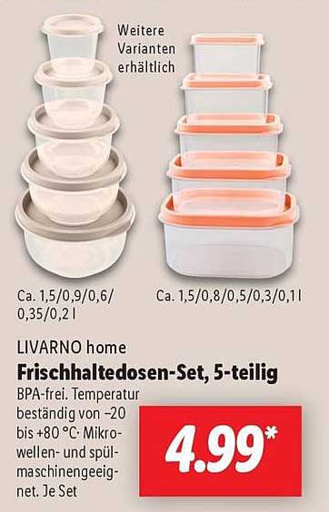 LIVARNO home Frischhaltedosen-Set, 5-teilig