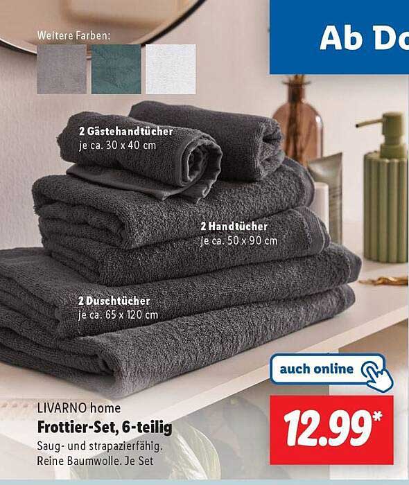 LIVARNO home Frottier-Set, 6-teilig