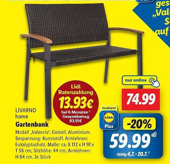 LIVARNO home Gartenbank Valencia
