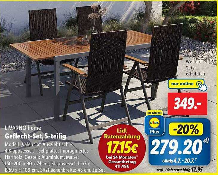 LIVARNO home Geflecht-Set, 5-teilig