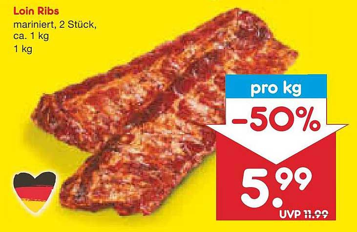 Loin Ribs mariniert, 2 Stück, ca. 1 kg