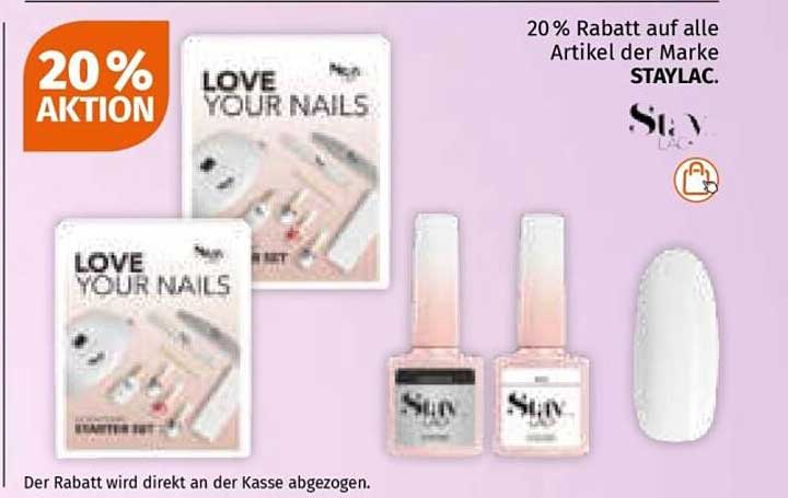 LOVE YOUR NAILS Starter Set mit 20 % Rabatt auf alle Artikel der Marke STAYLAC