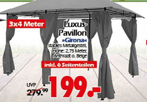 Luxus-Pavillon »Girona« 3x4 Meter