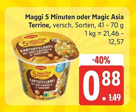 Maggi 5 Minuten oder Magic Asia Terrine, verschied. Sorten, 41 - 70 g