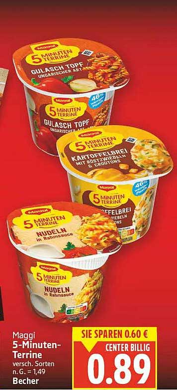 Maggi 5-Minuten-Terrine verschiedene Sorten