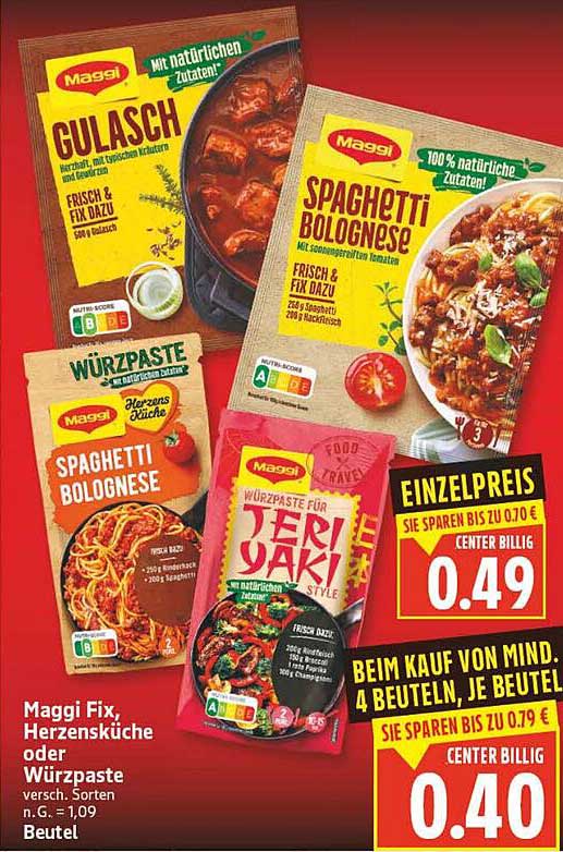 Maggi Fix, Herzensküche oder Würzpaste - verschiedene Sorten