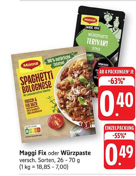 Maggi Fix oder Würzpaste – verschiedene Sorten 26 - 70 g