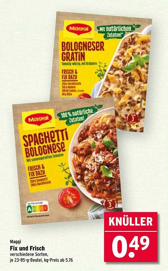 Maggi Fix und Frisch - Spaghetti Bolognese & Bologneser Gratin