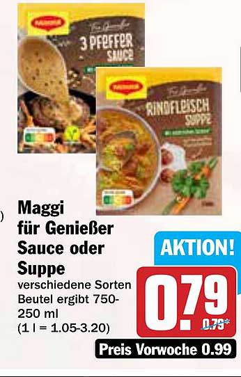 Maggi für Genießer Sauce oder Suppe - verschiedene Sorten