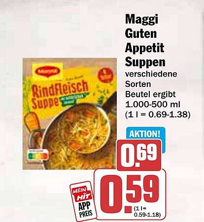 Maggi Guten Appetit Suppen verschiedene Sorten 1.000-500 ml