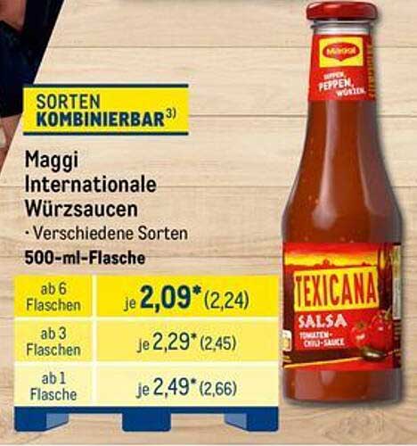 Maggi Internationale Würzsaucen – Texicana Salsa 500-ml-Flasche