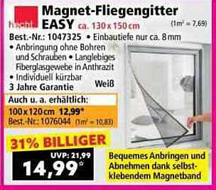 Magnet-Fliegengitter EASY 130 x 150 cm