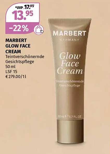MARBERT GLOW FACE CREAM Teintverschönernde Gesichtspflege 50 ml LSF 15