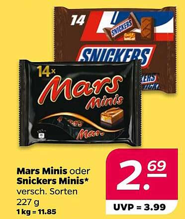 Mars Minis oder Snickers Minis - 227 g