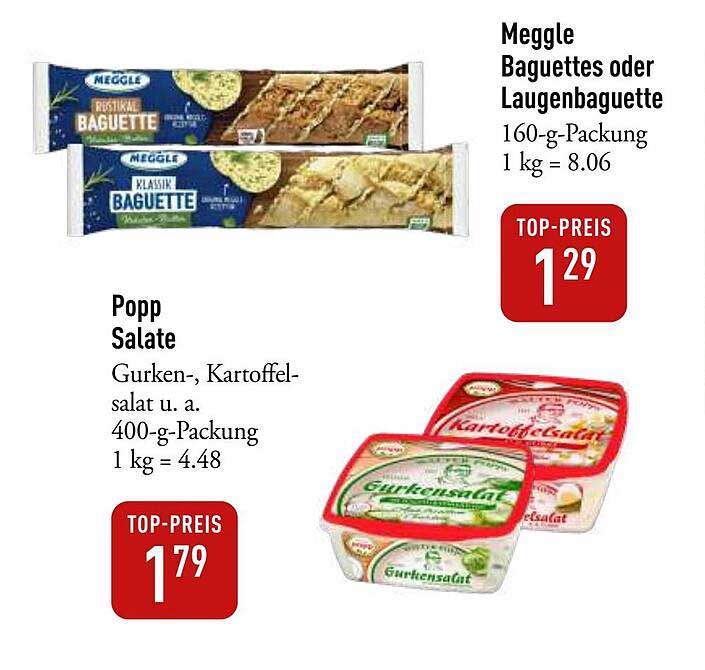 Meggle Baguettes oder Laugenbaguette
