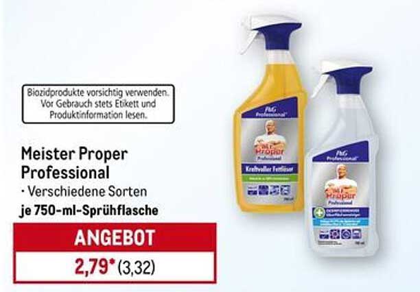 Meister Proper Professional - Verschiedene Sorten je 750-ml-Sprühflasche