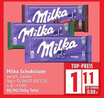 Milka Schokolade - verschiedene Sorten zum Top-Preis