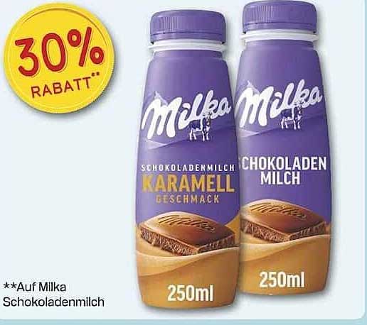 Milka Schokoladenmilch 250ml und Karamell 250ml – 30% Rabatt