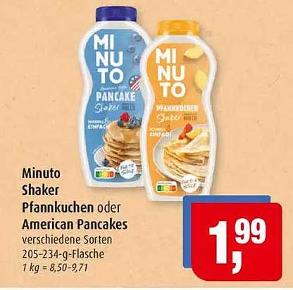 Minuto Shaker Pfannkuchen oder American Pancakes verschiedene Sorten