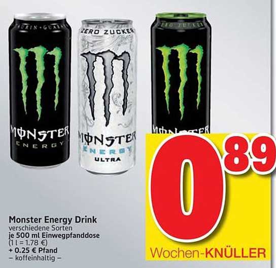 Monster Energy Drink verschiedene Sorten je 500 ml Einwegpfanddose