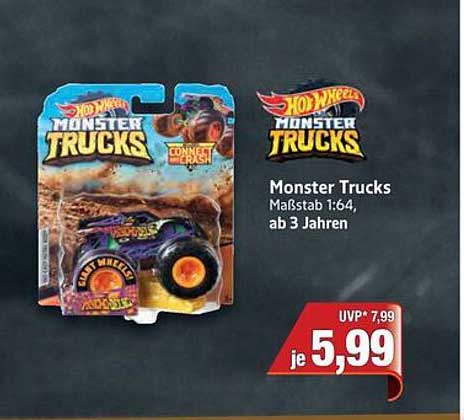 Monster Trucks von Hot Wheels - Maßstab 1:64, ab 3 Jahren