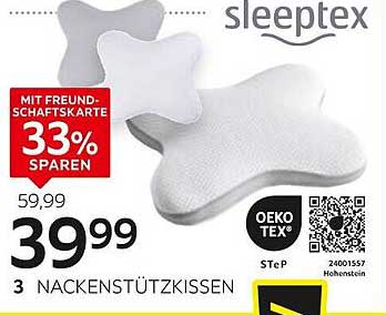 Nackenstützkissen von sleeptex - 3er Set