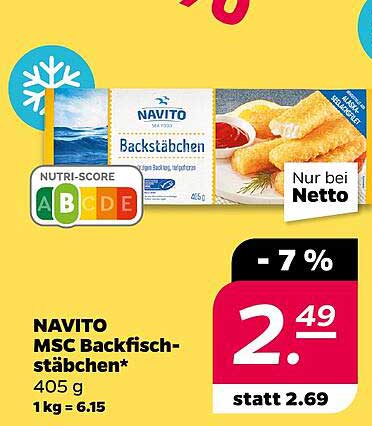NAVITO MSC Backfischstäbchen 405 g