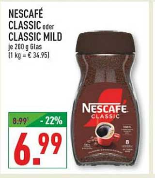 NESCafé CLASSIC oder CLASSIC MILD - 200 g Glas