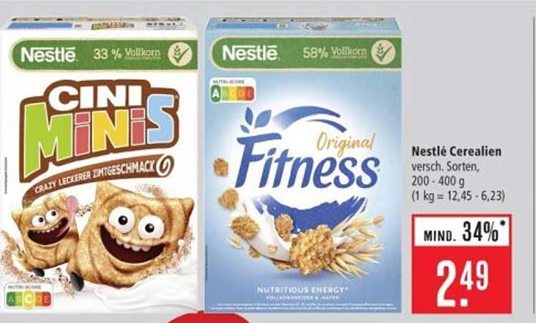 Nestlé Cini Minis oder Fitness Cerealien, 200 - 400 g