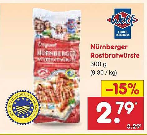 Nürnberger Rostbratwürste 300 g - Jetzt nur 2,79 €!