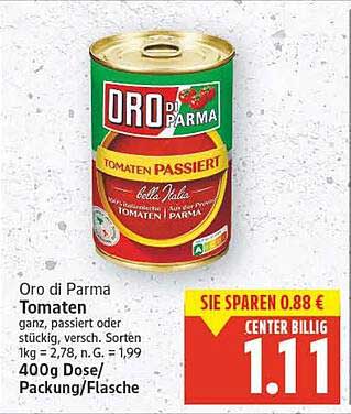 Oro di Parma Tomaten, passierte, 400g Dose
