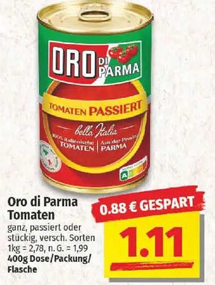 Oro di Parma Tomaten - Passierte Tomaten 400g