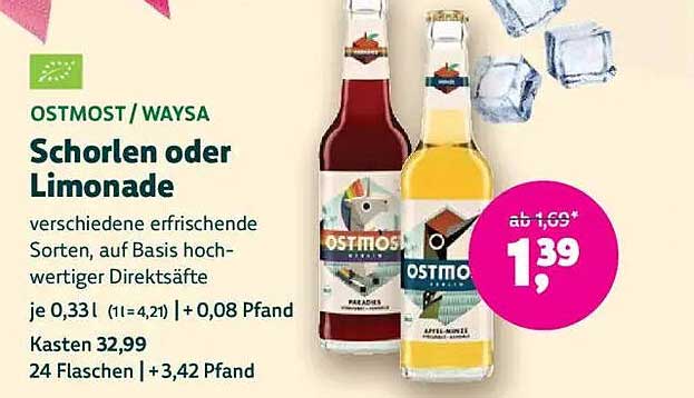 OSTMOST Schorlen oder Limonade - verschiedene erfrischende Sorten
