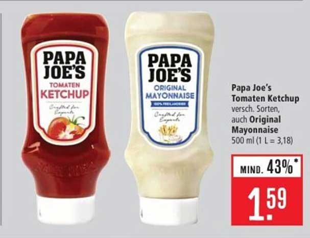 Papa Joe's Tomaten Ketchup und Original Mayonnaise 500 ml