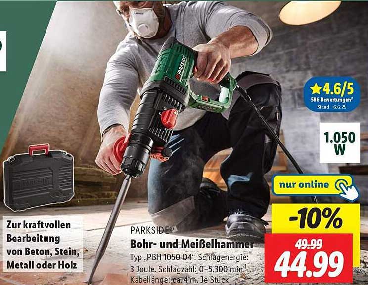 PARKSIDE Bohr- und Meißelhammer Typ PBH 1050 D4