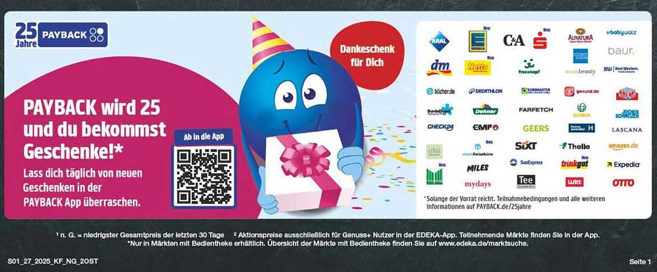 PAYBACK wird 25 und du bekommst Geschenke!