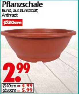Pflanzschale, Rund, aus Kunststoff, Anthrazit